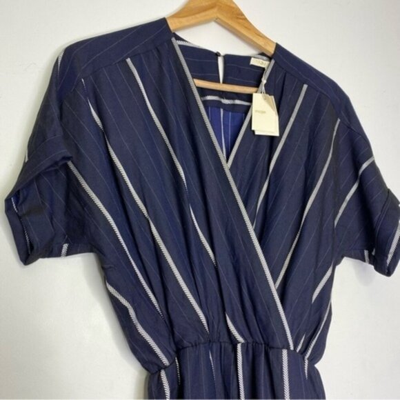 NWT Maje Panti Marine‎ Pinstripe Jumpsuit in Navy size 34 (US 2) - Picture 8 of 10